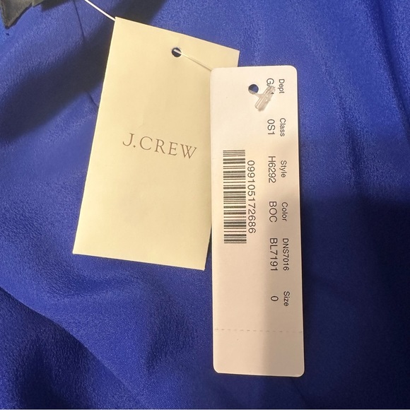 🆕JCrew Long Sleeve Wrap Dress in 365 Crepe Royal Blue Size 0 - Picture 9 of 16